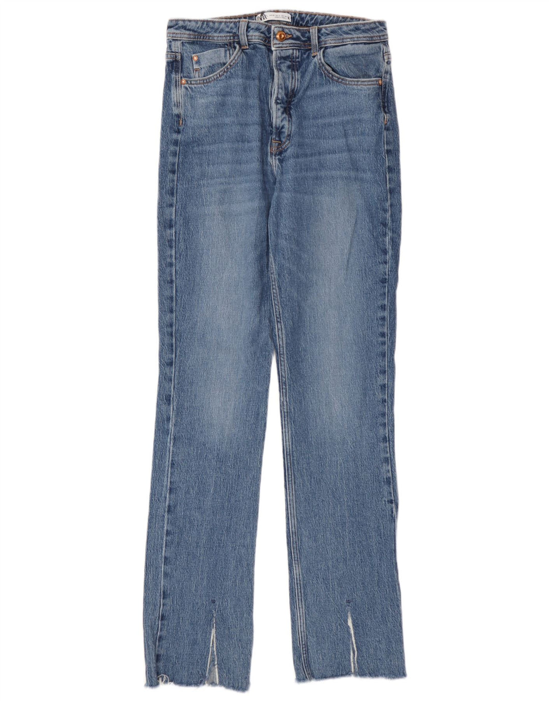Zara Γυναικείο Straight Jeans EU 40 Medium W30 L32 Blue Cotton