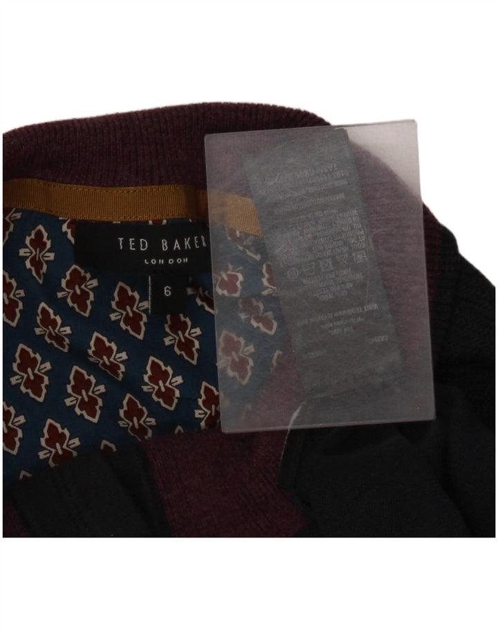 Ανδρικό πουλόβερ με λαιμό κουμπιά Ted Baker, μέγεθος 6 2XL Navy Blue Wool