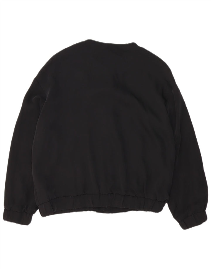 Zara Γυναικείο Oversized Bomber Jacket UK 10 Small Black Polyester