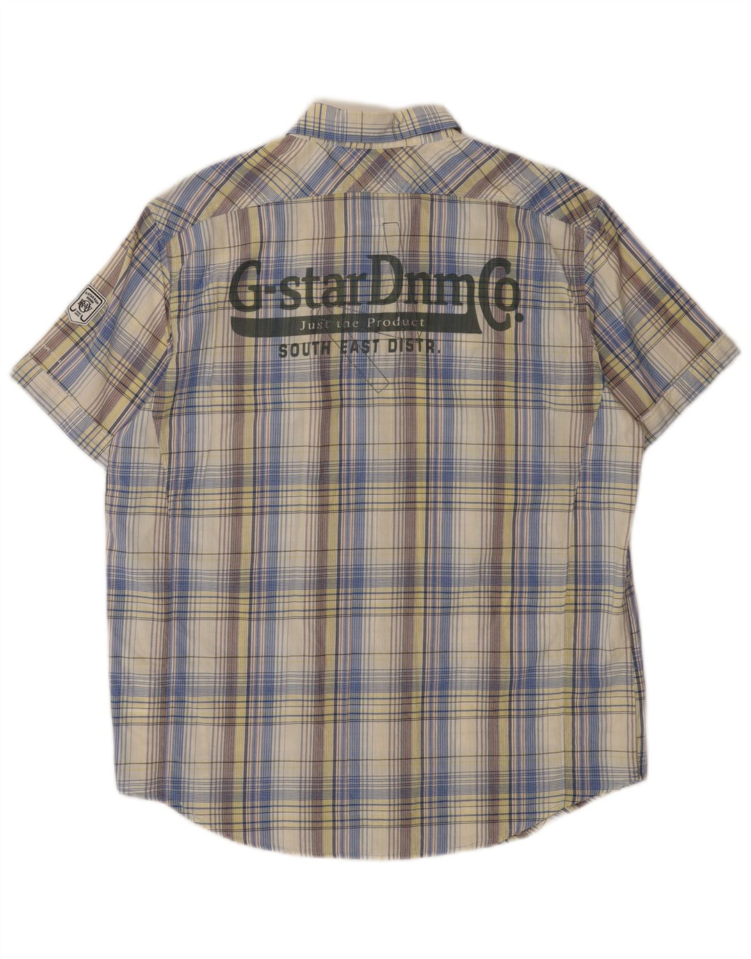 G-Star Ανδρικό γραφικό κοντομάνικο πουκάμισο XL πολύχρωμο καρό βαμβακερό
