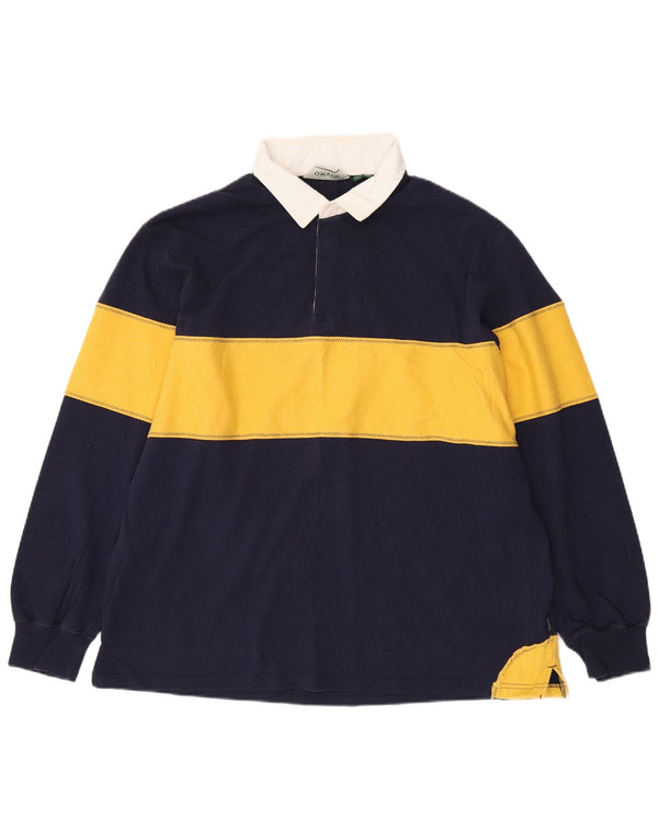 Ανδρικό μακρυμάνικο μπλουζάκι ράγκμπι πόλο ORVIS XL Navy Blue Colorblock Βαμβακερό