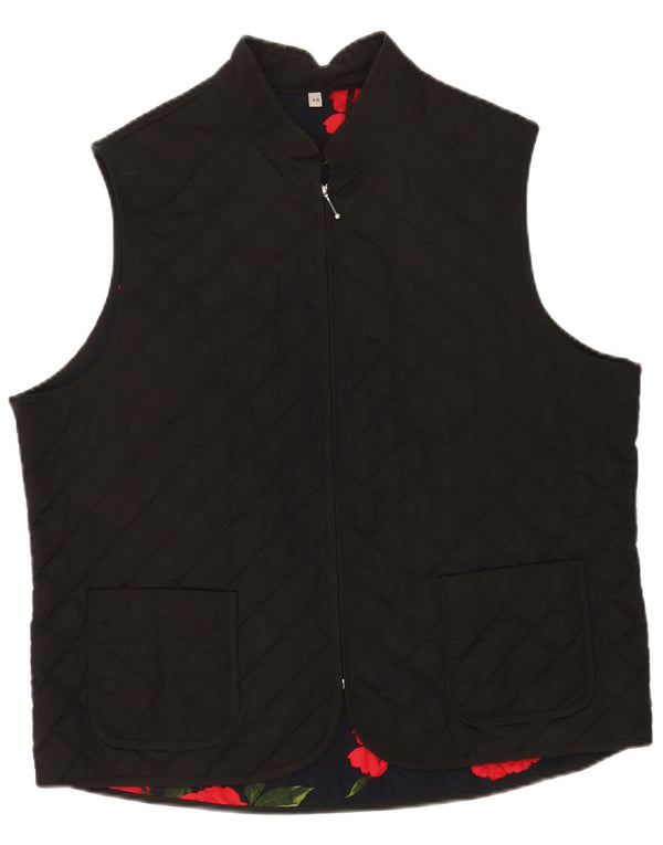 Vintage Γυναικείο Καπιτονέ Gilet UK 20 2XL Μαύρος Πολυεστέρας