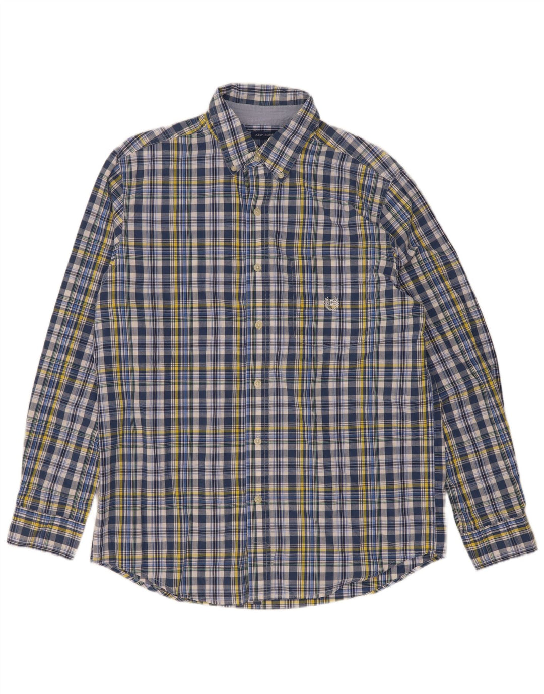 Chaps Ανδρικό πουκάμισο Easy Care Medium Blue Check Cotton