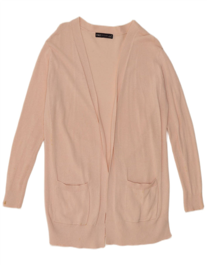 Marks & Spencer Γυναικείο Longline Oversized Ζακέτα πουλόβερ UK 10 Small Pink