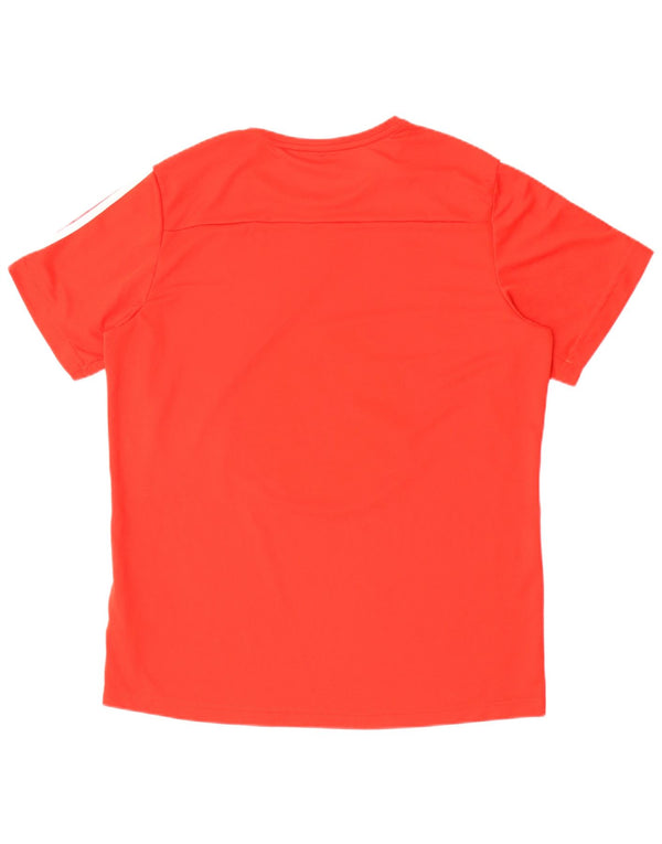 Ανδρικό γραφικό T-Shirt Adidas Climalite Top μεγάλο κόκκινο πολυεστέρα