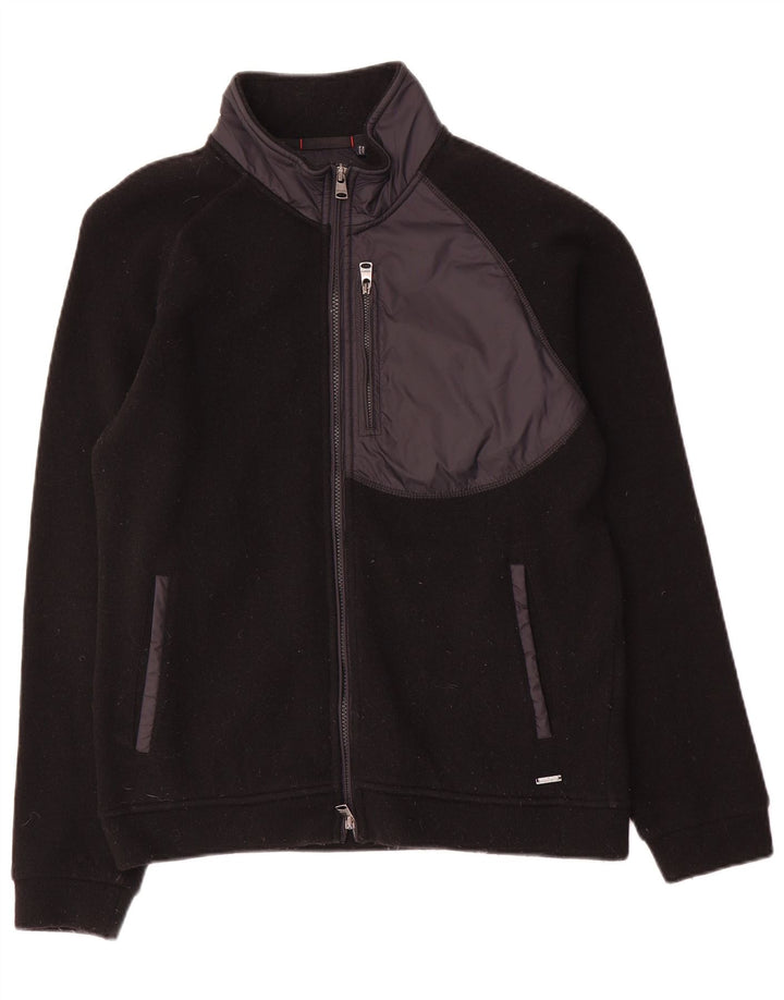 Ανδρικό πουλόβερ με ζακέτα Woolrich Μικρό μαύρο χρώμα μαλλί