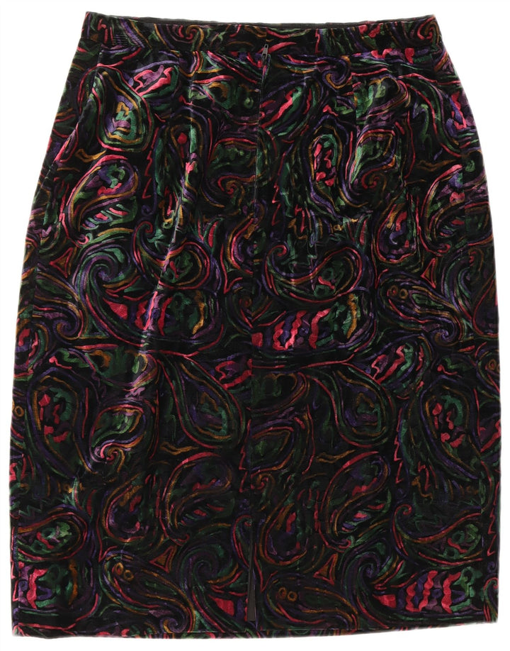 VINTAGE Γυναικείο Σετ Φούστας 2 τεμαχίων με 1 Κουμπί UK 12 Μεσαίο W32 Πολύχρωμο