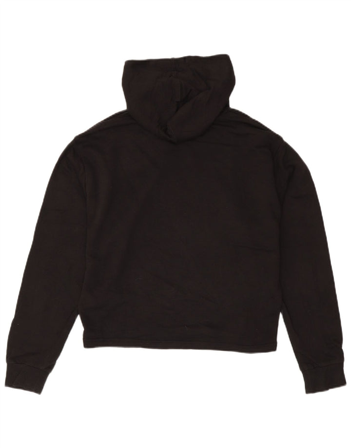 Γυναικεία PUMA Oversized Crop Graphic Hoodie Jumper UK 10 Small Black Cotton