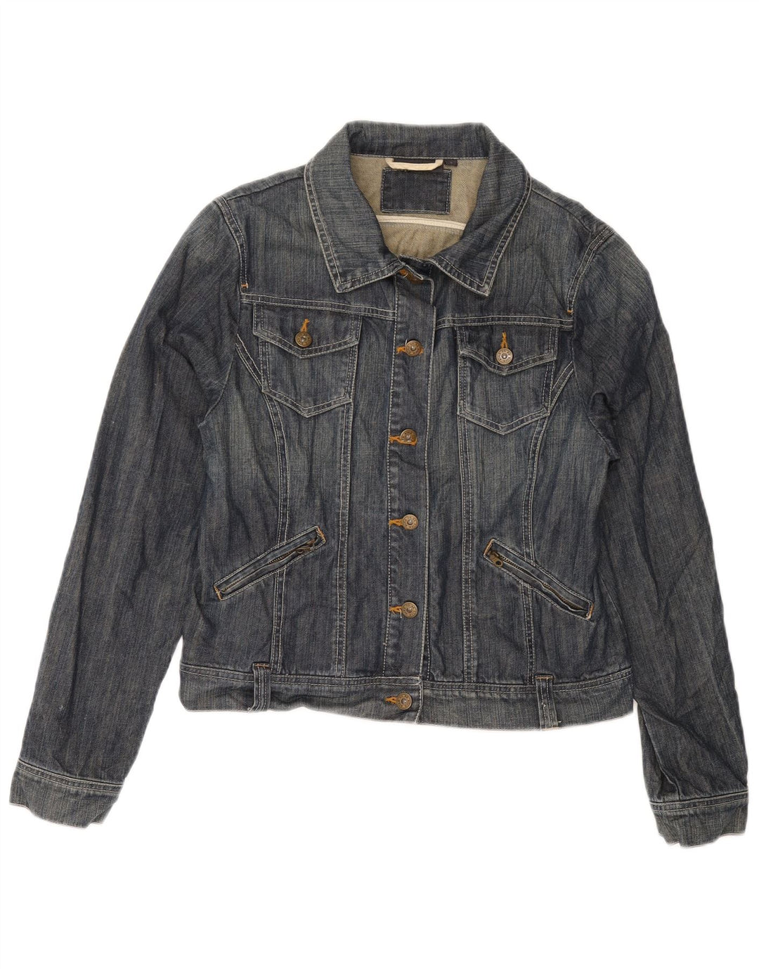 Kiabi Γυναικείο Τζιν Μπουφάν UK 14 Μεγάλο Μπλε Βαμβακερό