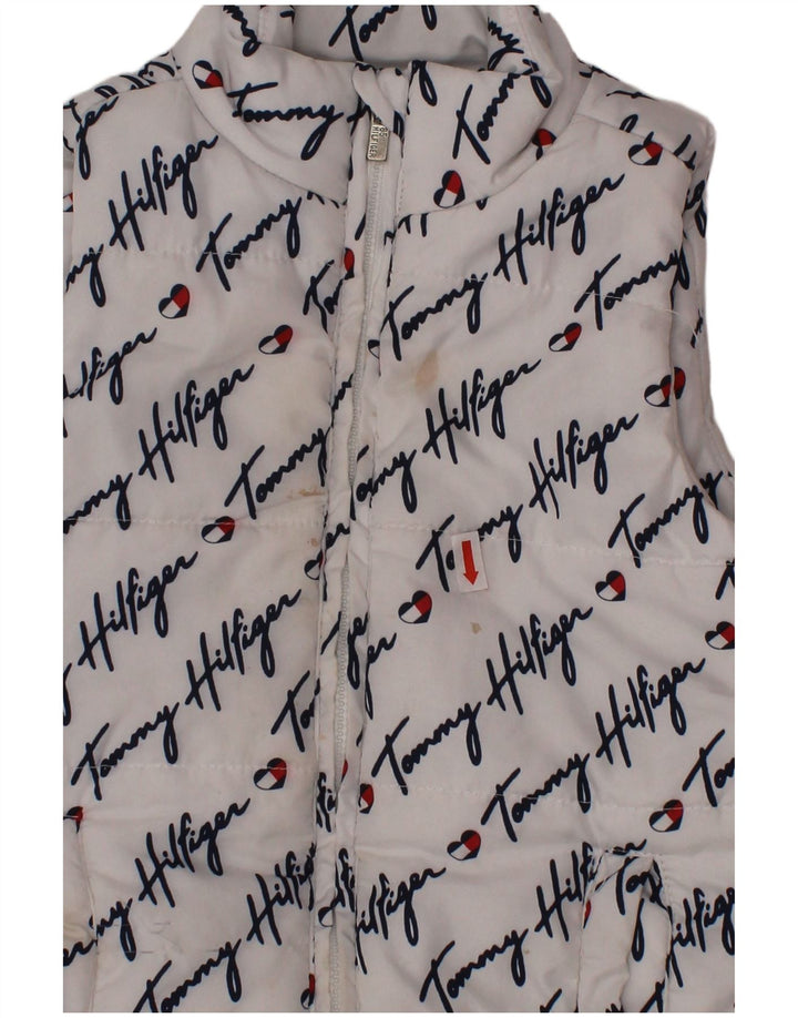 TOMMY HILFIGER Κοριτσίστικα γραφικά με επένδυση Gilet 3-4 ετών Λευκός Πολυεστέρας