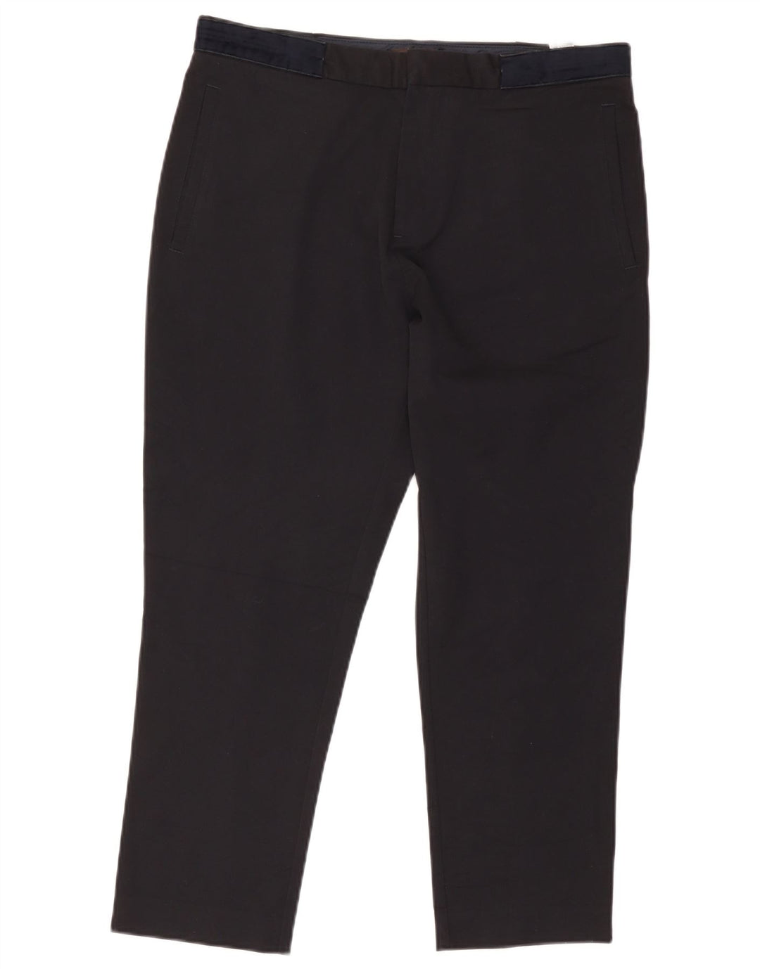 Zara Ανδρικό Cropped Παντελόνι EU 42 Large W32 L25 Black Polyester