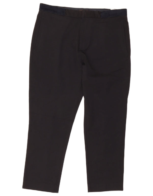 Zara Ανδρικό Cropped Παντελόνι EU 42 Large W32 L25 Black Polyester