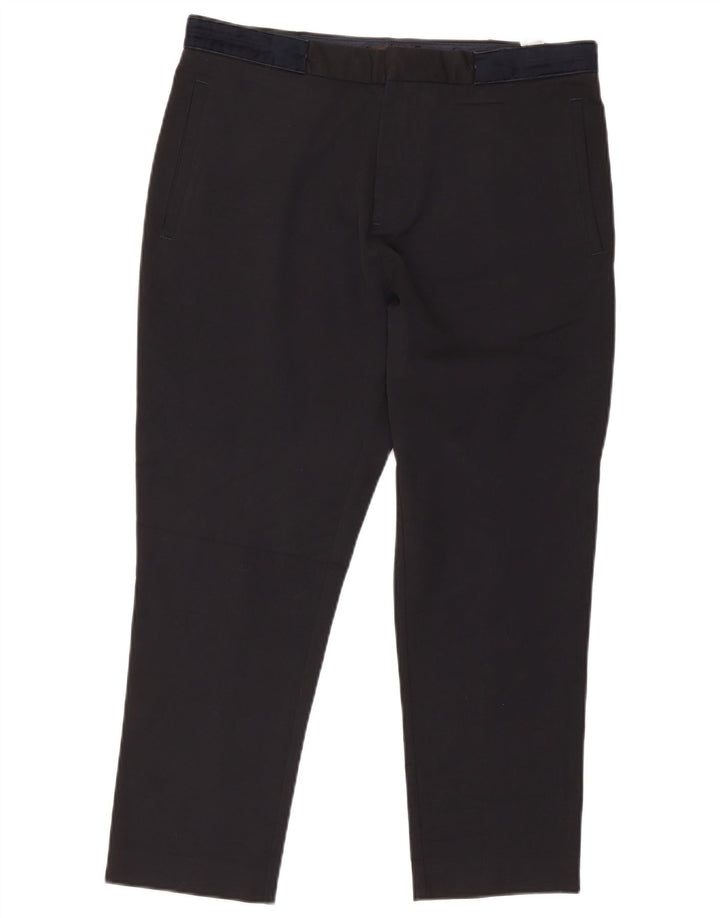 Zara Ανδρικό Cropped Παντελόνι EU 42 Large W32 L25 Black Polyester