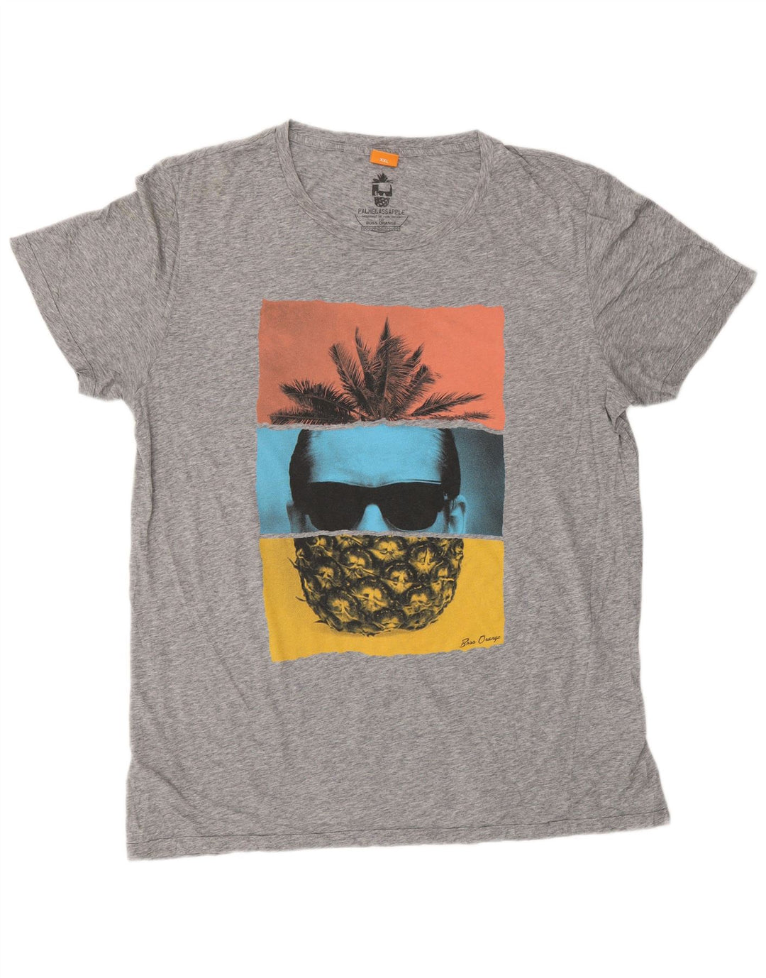 Ανδρικό γραφικό μπλουζάκι HUGO BOSS Τοπ 2XL με γκρι φλιτζάνι