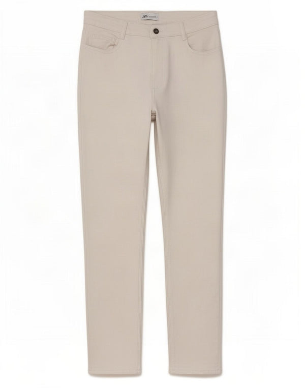 Zara Γυναικείο Skinny Casual Παντελόνι EU 44 XL W30 L28 Λευκό βαμβακερό