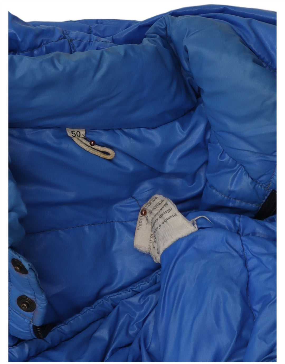 Vintage ανδρικό μπουφάν με κουκούλα IT 50 μεγάλο μπλε χρώμα πολυαμίδιο