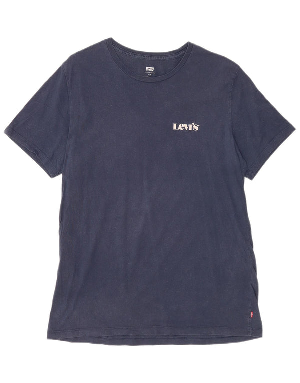 Ανδρικό T-Shirt LEVI'S Top XL Navy Blue Cotton