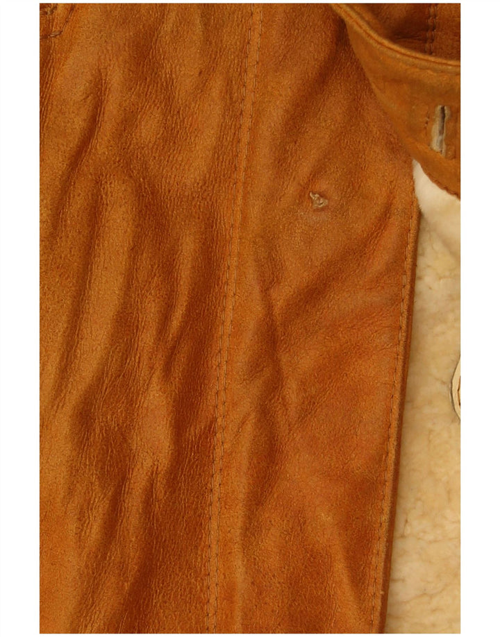 Ανδρικό Shearling Jacket VINTAGE UK 40 Large Brown Δερμάτινο