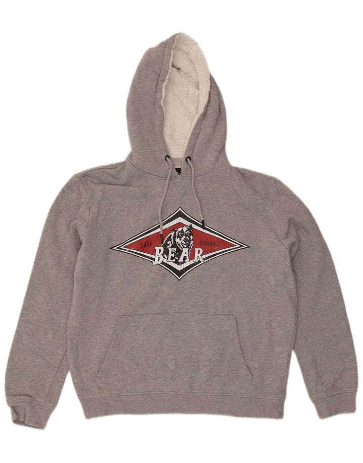 Ανδρικό Bear Graphic Hoodie Jumper Μεσαίο γκρι βαμβακερό