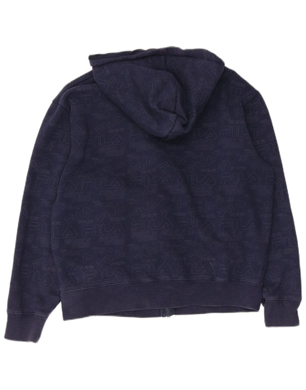 Fila Γυναικείο πουλόβερ με κουκούλα με φερμουάρ UK 14 μεσαίο μπλε βαμβακερό