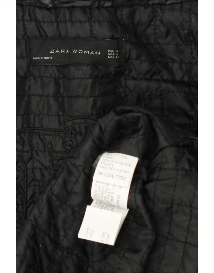 Zara Γυναικείο μπουφάν με κουκούλα Oversized Utility UK 14 Medium Black Polyester
