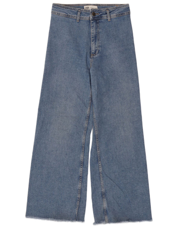Zara Γυναικείο Wide Leg Jeans EU 38 Small W28 L29 Blue