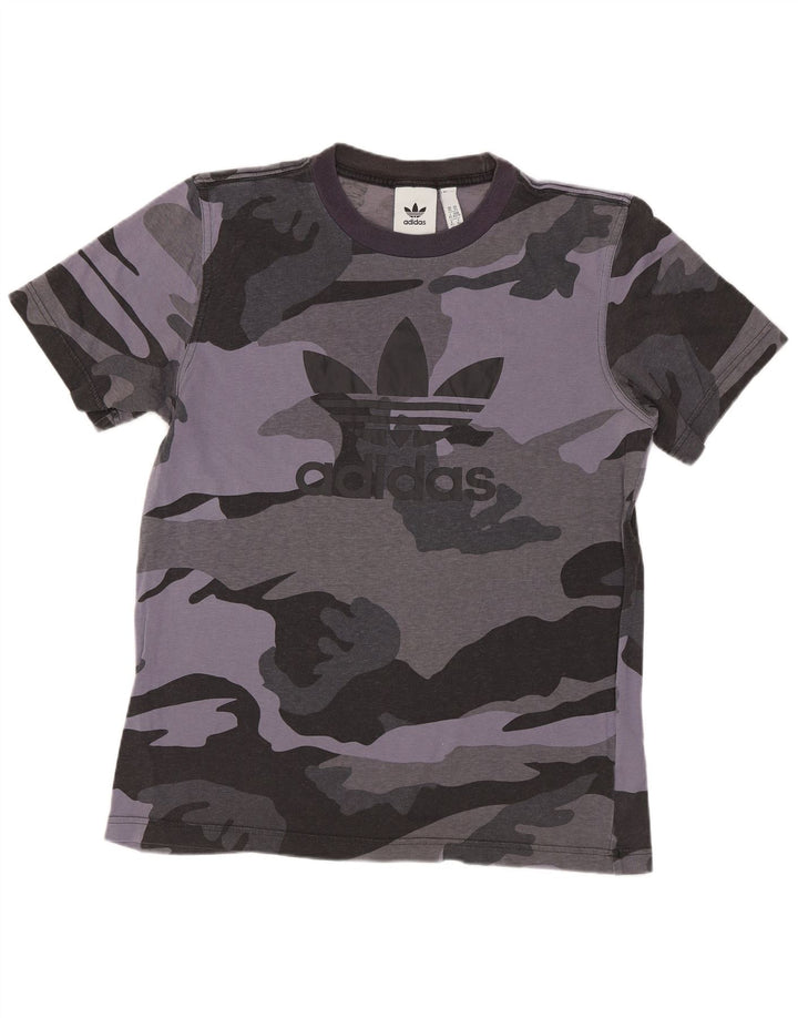 Ανδρικό γραφικό T-Shirt ADIDAS Top XS Γκρι βαμβακερό καμουφλάζ