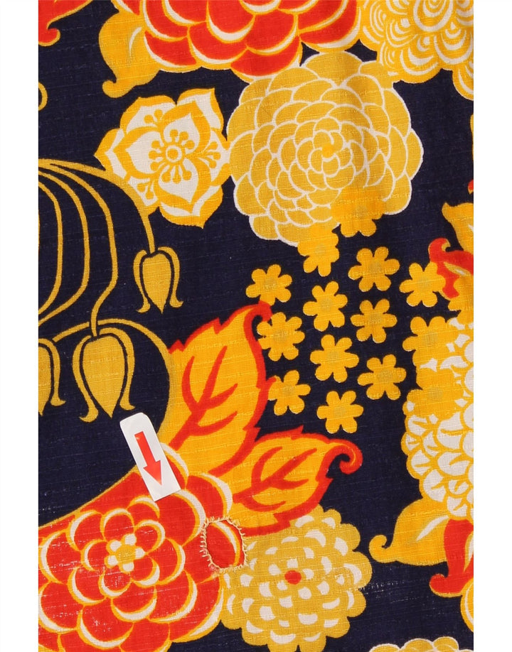 Vintage Γυναικεία Mini Wrap Φούστα W30 Medium Yellow Floral Retro