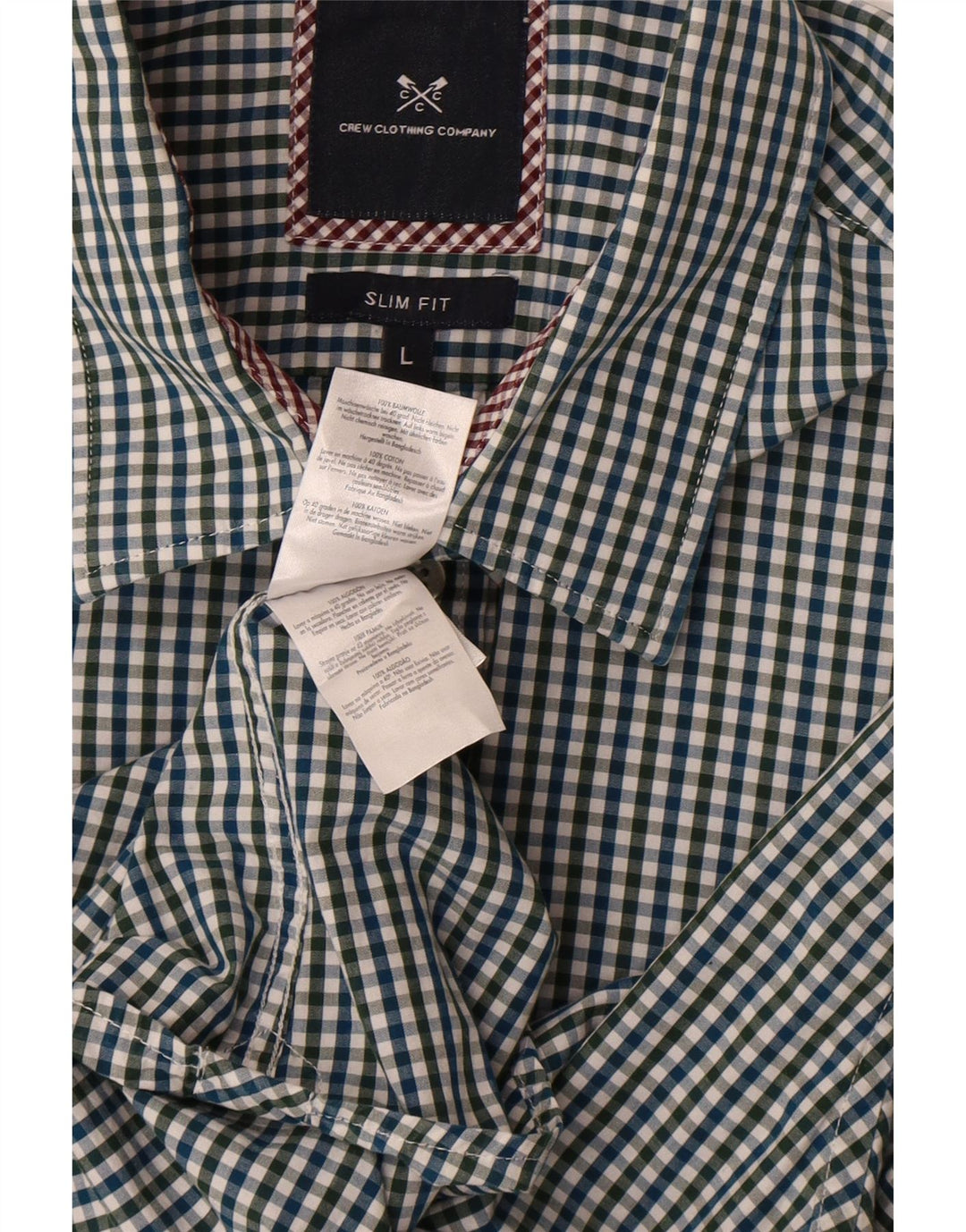Ανδρικό πουκάμισο Crew Clothing Slim Fit Μεγάλο πολύχρωμο βαμβακερό Gingham