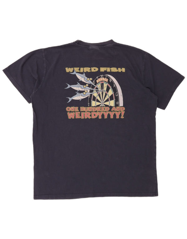 Ανδρικό γραφικό T-Shirt WEIRD FISH Top XL Navy Blue Cotton