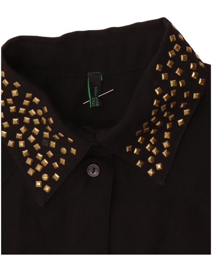 Benetton Γυναικεία Αμάνικη Μπλούζα UK 10 Small Black