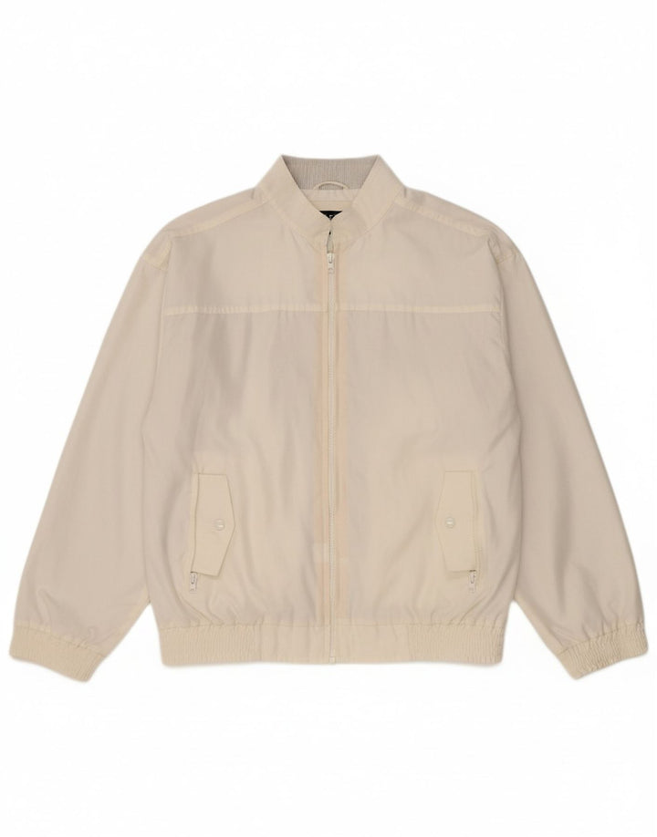 VINTAGE Mens Bomber Jacket IT 50 Large White