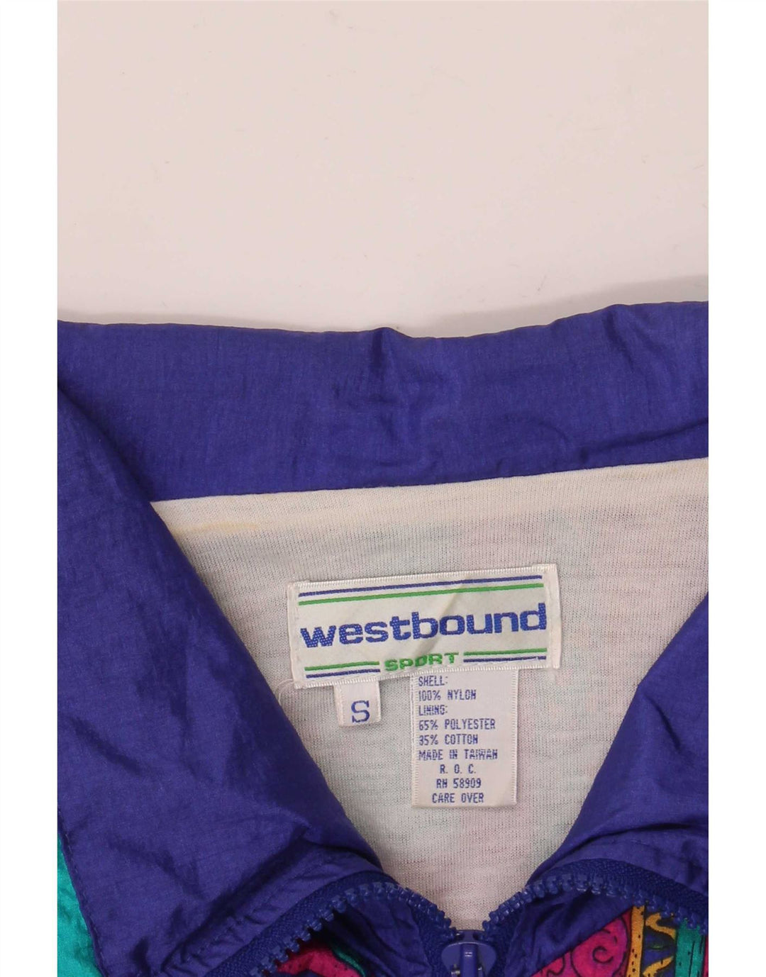 Westbound γυναικείο μεγάλο μπουφάν βροχής UK 10 Small Navy Blue Paisley Nylon