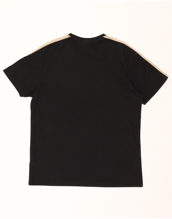 Ανδρικό γραφικό T-Shirt DKNY Top Large Black Colourblock Βαμβακερό