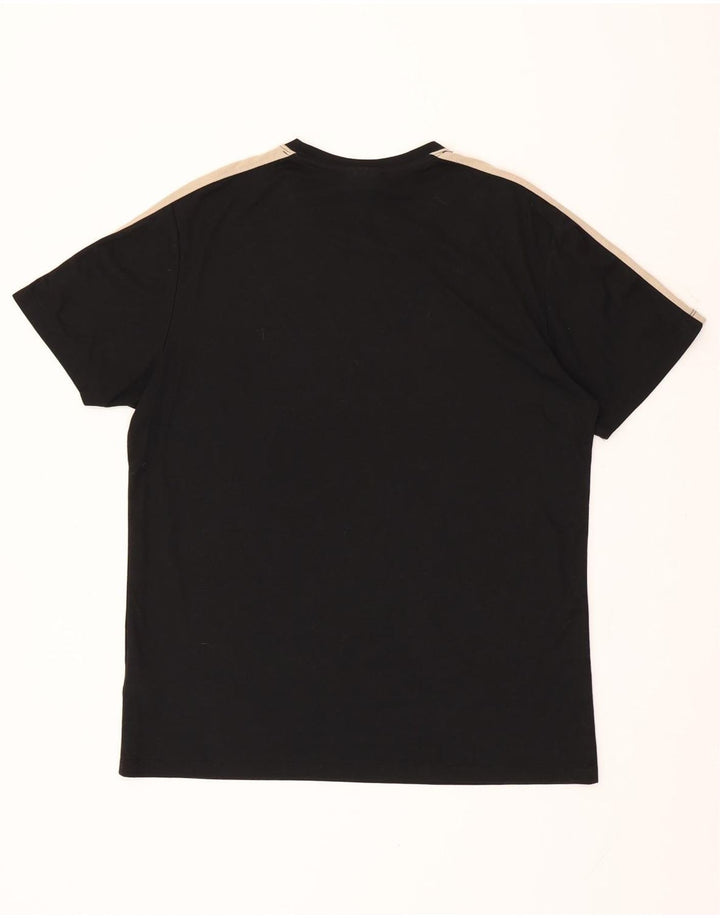 Ανδρικό γραφικό T-Shirt DKNY Top Large Black Colourblock Βαμβακερό