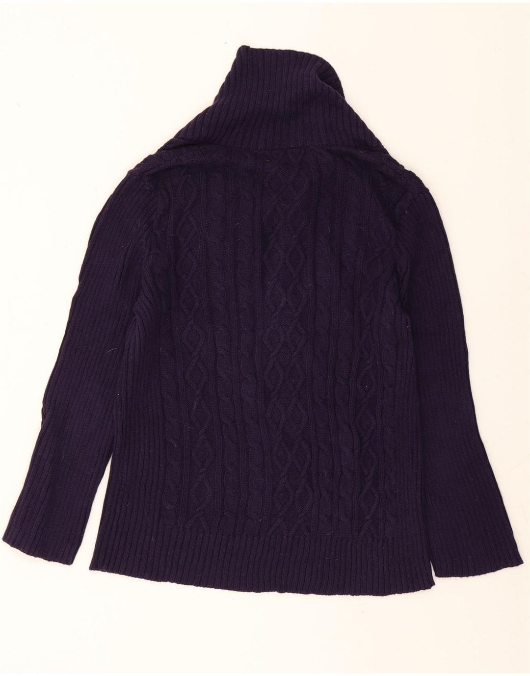 CHAPS Womens Shawl Neck Jumper Sweater UK 14 Medium Purple Cotton Vintage Chaps and Second-Hand Chaps from Messina Hembry 