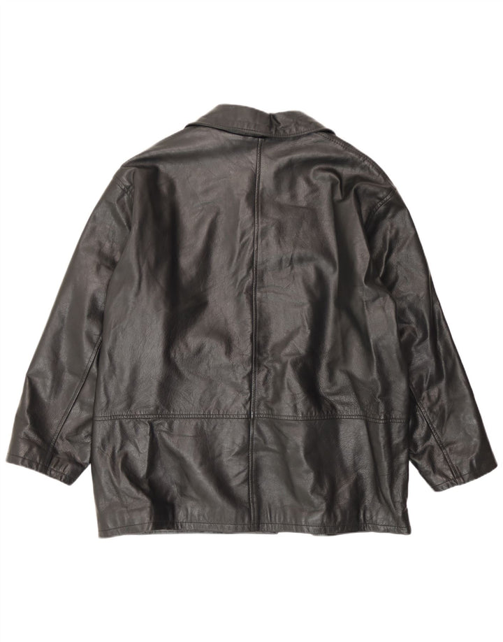 Conbipel Γυναικείο Loose Fit Δερμάτινο Μπουφάν IT 46 Large Μαύρο Δερμάτινο
