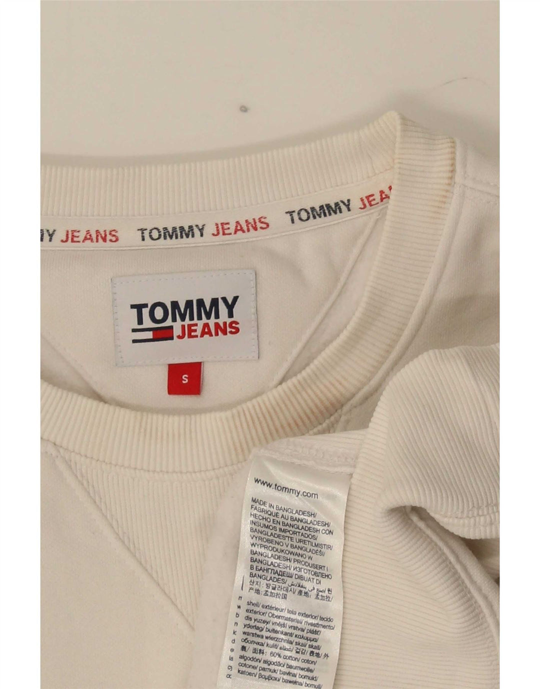 Γραφικό ανδρικό φούτερ Tommy Hilfiger Jumper Μικρό λευκό βαμβακερό