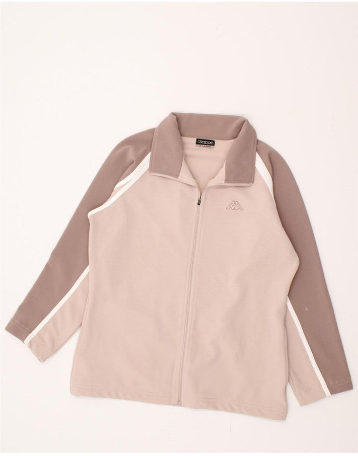 KAPPA Womens Tracksuit Top Jacket UK 18 XL Beige Colourblock Polyester Vintage Kappa and Second-Hand Kappa from Messina Hembry 