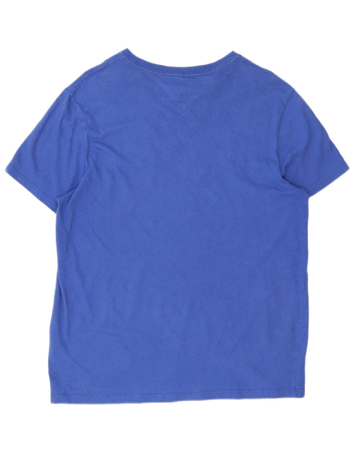 Tommy Hilfiger Ανδρικό T-Shirt κανονικό γραφικό μπλουζάκι από μικρό μπλε βαμβακερό