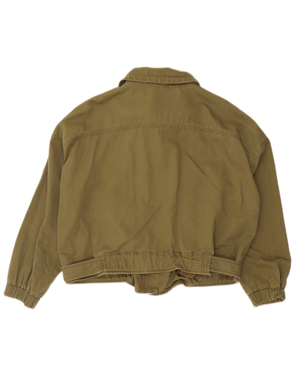 Zara Γυναικείο Crop Oversized Bomber Jacket UK 14 Medium Khaki