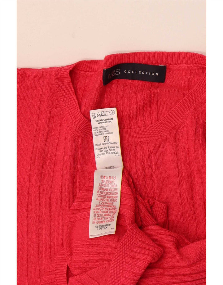 Marks & Spencer Γυναικείο πουλόβερ Crop Crew Neck Jumper UK 14 Medium Pink