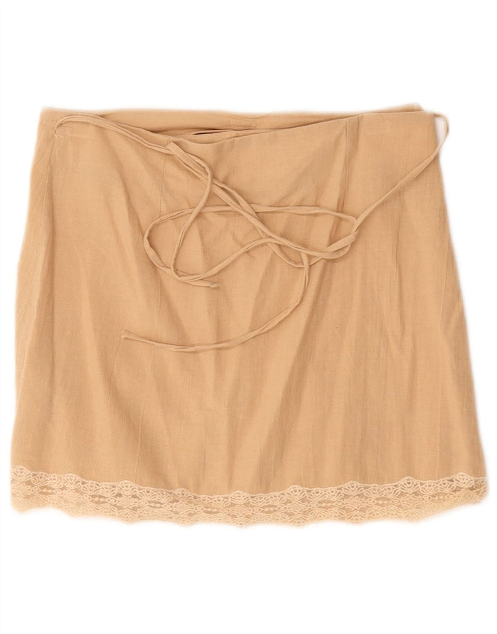 Zara Γυναικεία Φούστα Wrap Medium W30 Μπεζ βαμβακερή
