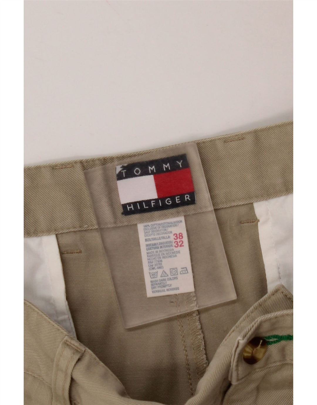 TOMMY HILFIGER Ανδρικό παντελόνι Chino με καρφίτσα W38 L32 Μπεζ βαμβακερό