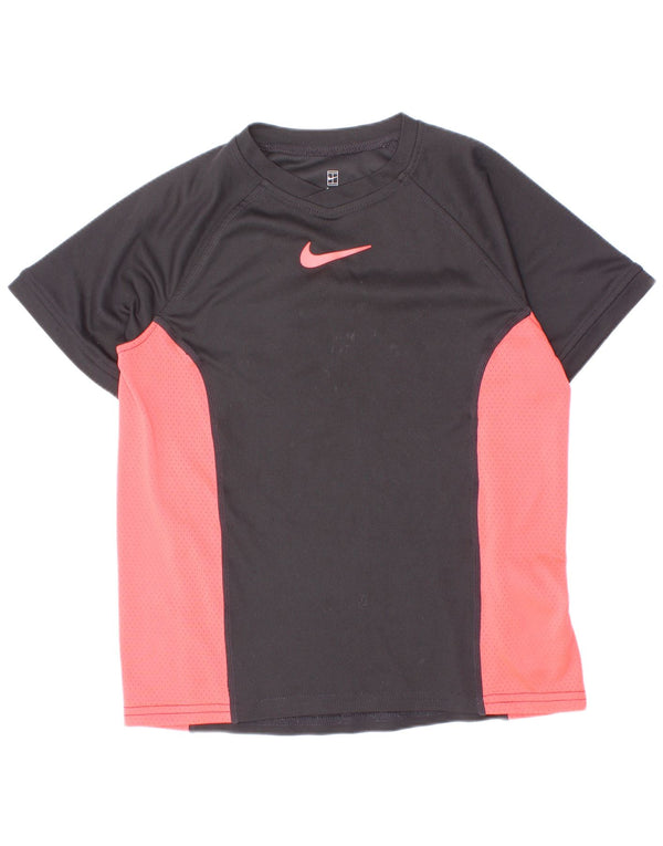 T-shirt Nike Boys Dri Fit Top 8-9 ετών Small Black Colorblock Polyester