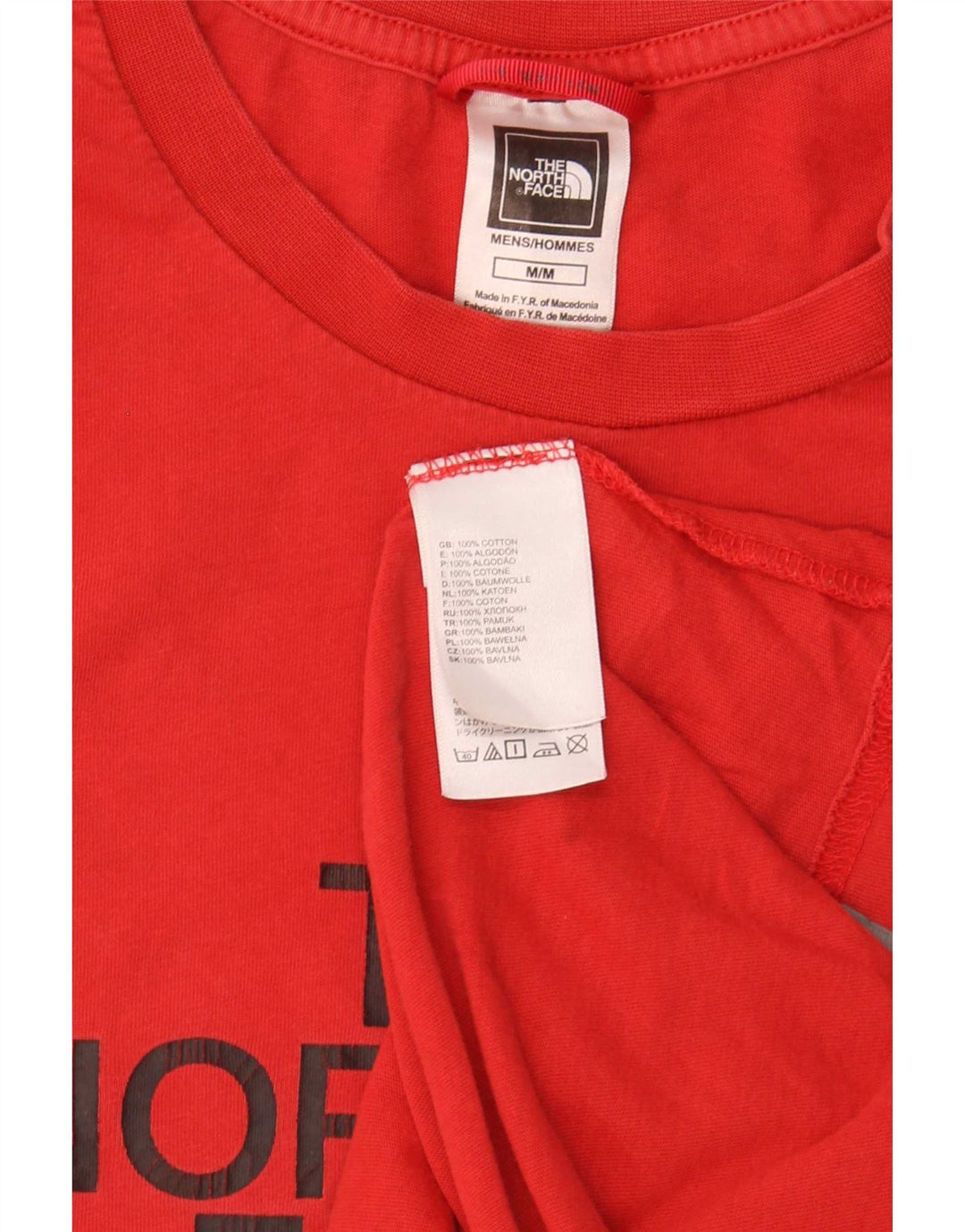 Ανδρικό γραφικό T-Shirt North Face Top μεσαίο κόκκινο βαμβακερό
