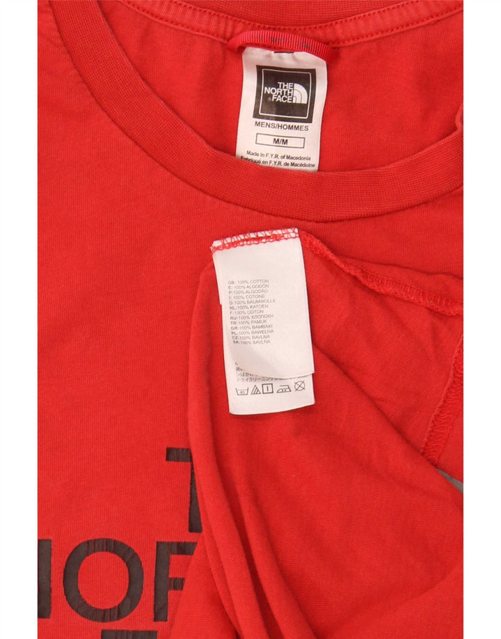 Ανδρικό γραφικό T-Shirt North Face Top μεσαίο κόκκινο βαμβακερό