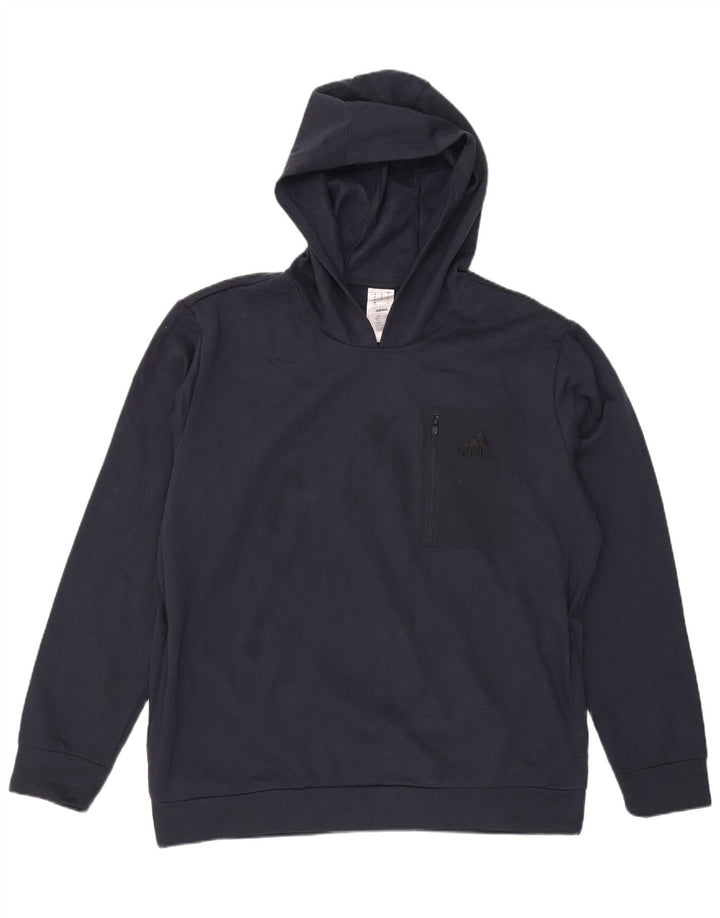 Adidas Ανδρικό Hoodie Jumper XL Navy Blue Polyester
