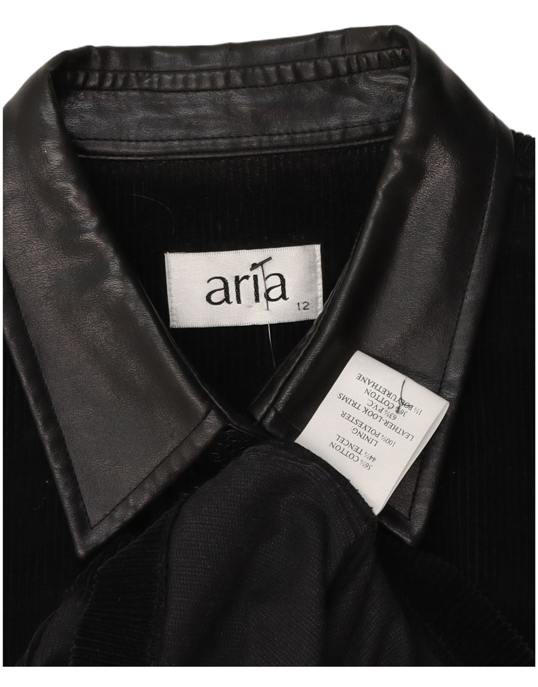 Γυναικείο αμάνικο κοτλέ μπλούζα ARIA UK 12 Medium Black Tencel
