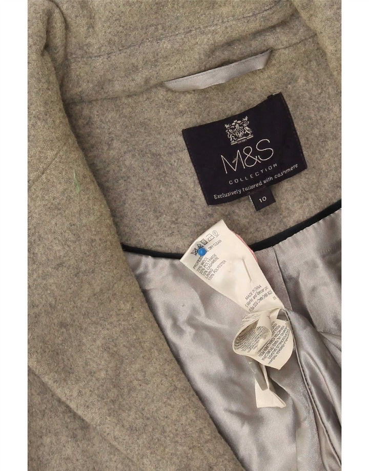 Marks & Spencer Γυναικείο Oversized Πανωφόρι UK 10 Small Grey Wool